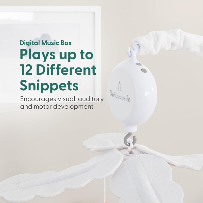 The Peanut Shell Crib Mobile for Boys or Girls - Light and Dark Blue Musical Baby Crib Mobile with 12 Lullabies, Ocean Baby Nautical Nursery Decor - Image 3